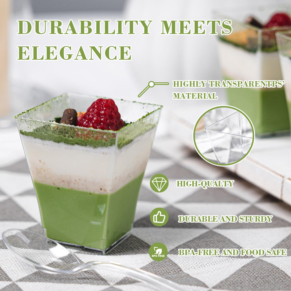 NZVCN BPA-free plastic parfait cups for safe daily use
