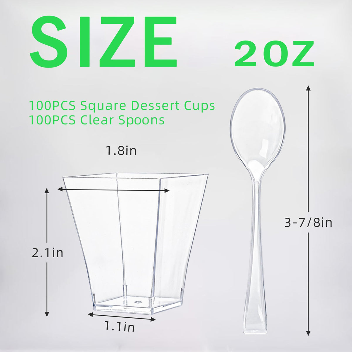NZVCN clear square 4 oz dessert cups for elegant servings