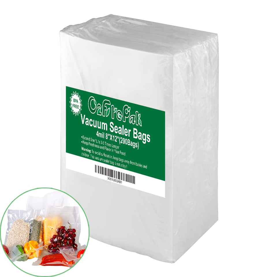 O2frepak 200-count vacuum bags with front panel for reliable sealing