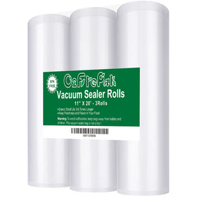 O2frepak BPA-free 11x20 vacuum bag roll for secure long-term storage.