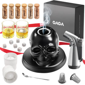 OAGA whiskey smoker skull enhances an old fashioned with dramatic smoked presentation.