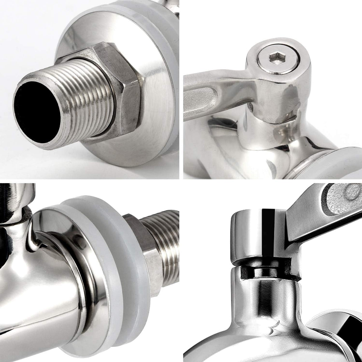 Oak Leaf spigot installation for beverage dispensers with simple 3/4 inch tightening.
