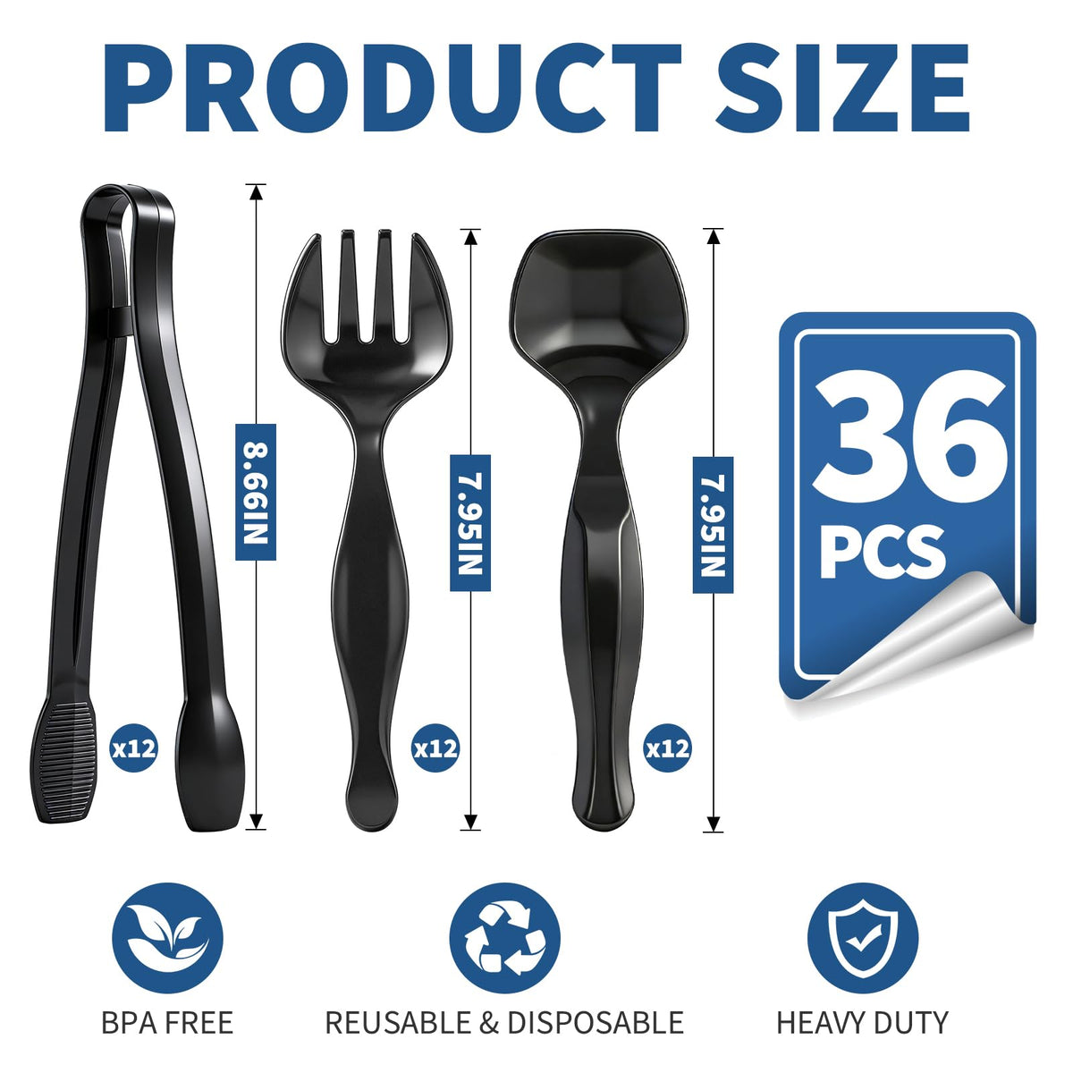 Oakdolche 7.95-inch serving forks for sturdy grabbing and clean plating