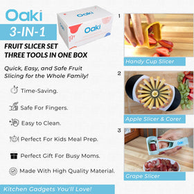 Oaki Bitty Bites Apple Slicer & Core for fast apple halves and even pieces.