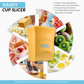 Oaki Bitty Bites Ergonomic Handle for comfortable, precise slicing.
