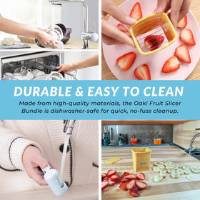 Oaki Bitty Bites Strawberry Cup Slicer for strawberry prep without mess.