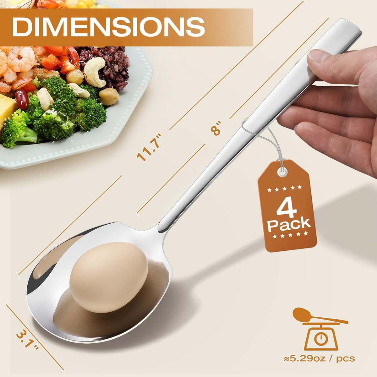 Oakibee spoon built from 18/8 stainless steel for durability and rust resistance