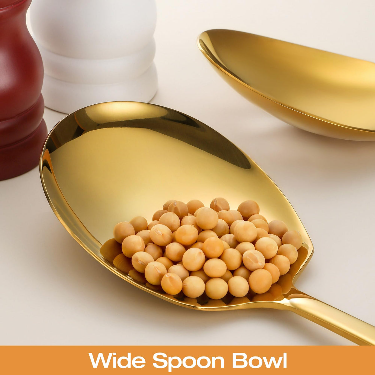 Oakibee large-bowl design spoon; effortless serving of casseroles and salads.