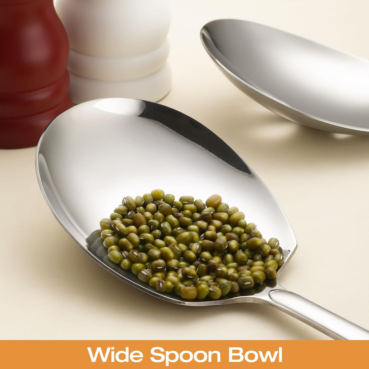 Oakibee spoon with a large bowl ideal for scooping stew or salad servings