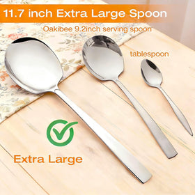 Oakibee silver-finish serving spoon enhancing table presentation