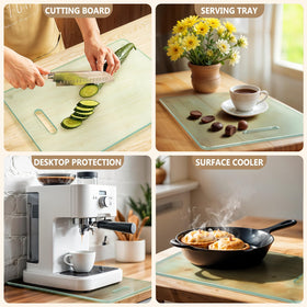 OAKJAR eco-friendly glass cutting board odorless and plastic-free for kitchens.