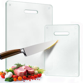 Oakjar tempered glass cutting board 16x12 with handle and non-slip surface for stable chopping