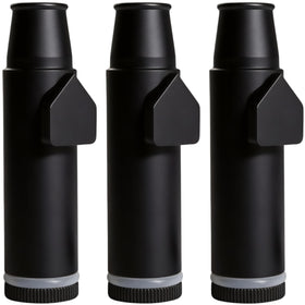 OakMsOik black metal leak-proof bottle close-up highlights premium finish.