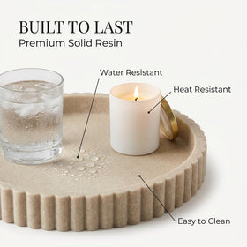 OAKOA round coffee table centerpiece tray for minimalist modern interiors