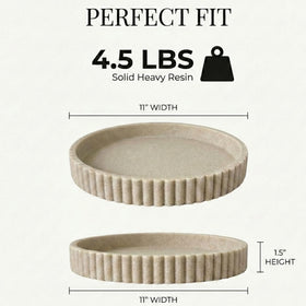 OAKOA fluted-edge tray adding weight and stability to ottoman setups