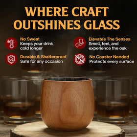 Handcrafted Oaksip wooden glass captures rustic charm for daily sipping