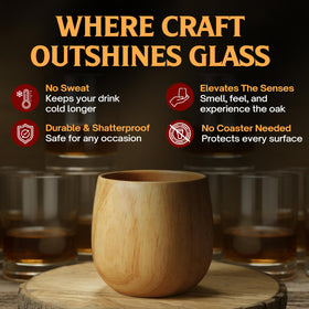 Oaksip wooden bourbon glass in hand for refined sipping