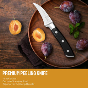 OAKSWARE German stainless steel blade offers sharpness and reliable edge retention.
