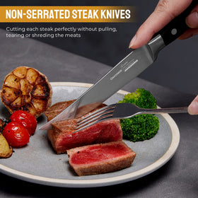 OAKSWARE steak knives with sleek profile ideal for everyday dining.