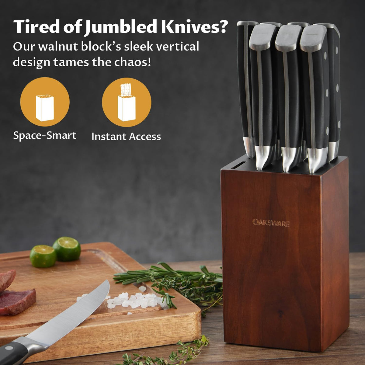 Ventilated base design reduces moisture for lasting blade and block durability.