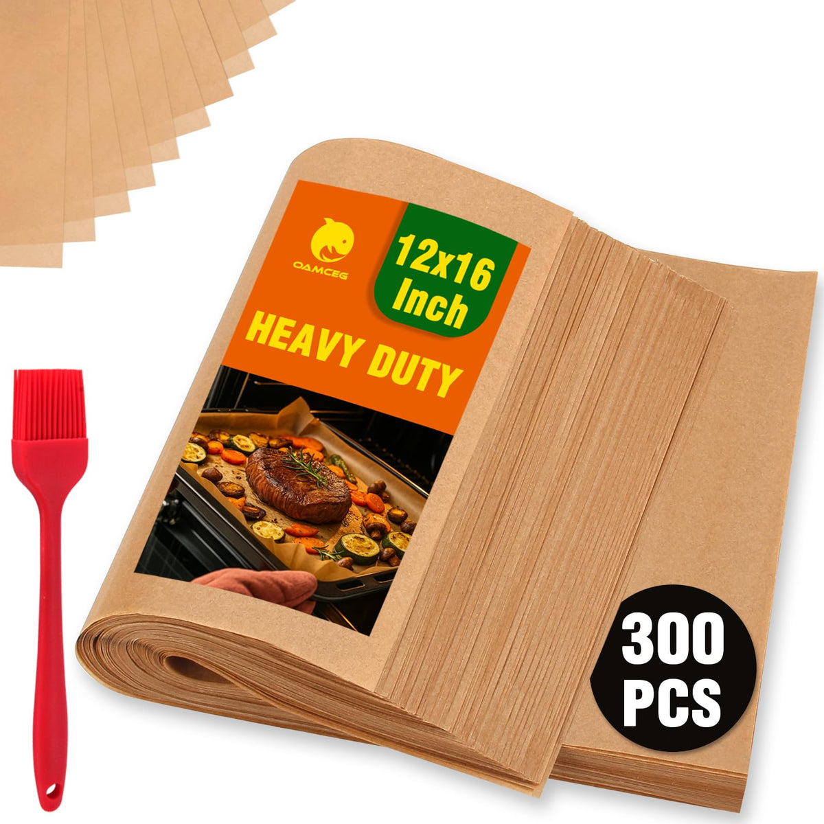 OAMCEG parchment paper sheets pre-cut 12x16 for easy baking cleanup