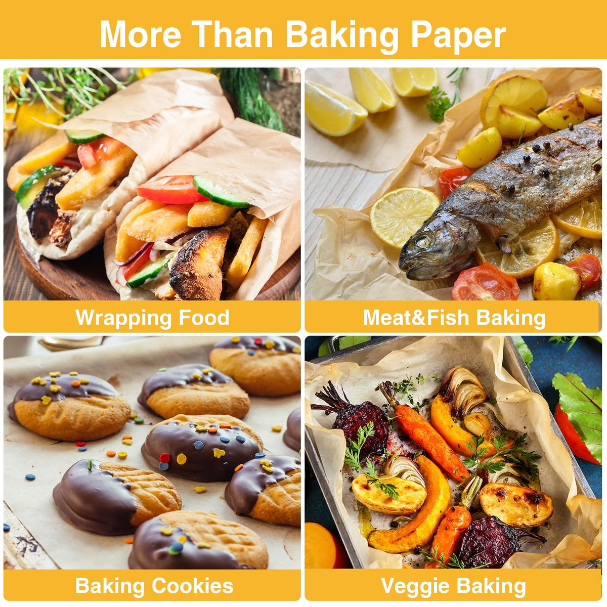 OAMCEG heat-resistant parchment safely tolerates up to 450F