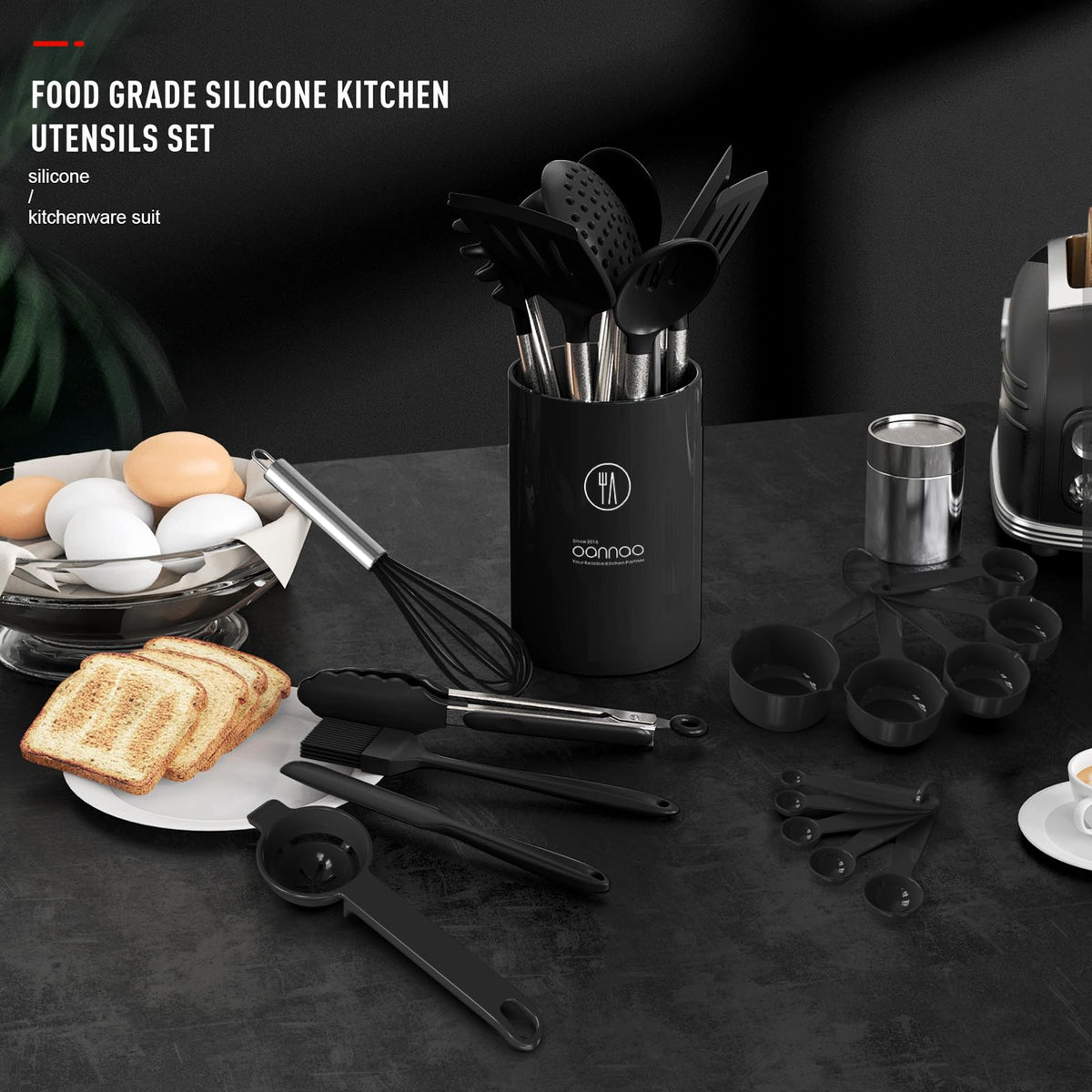 oannao silicone deep soup ladle with heat resistance.