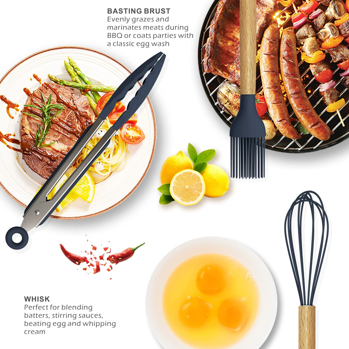 Oannao silicone slotted spoon gentle on cookware and drains liquids