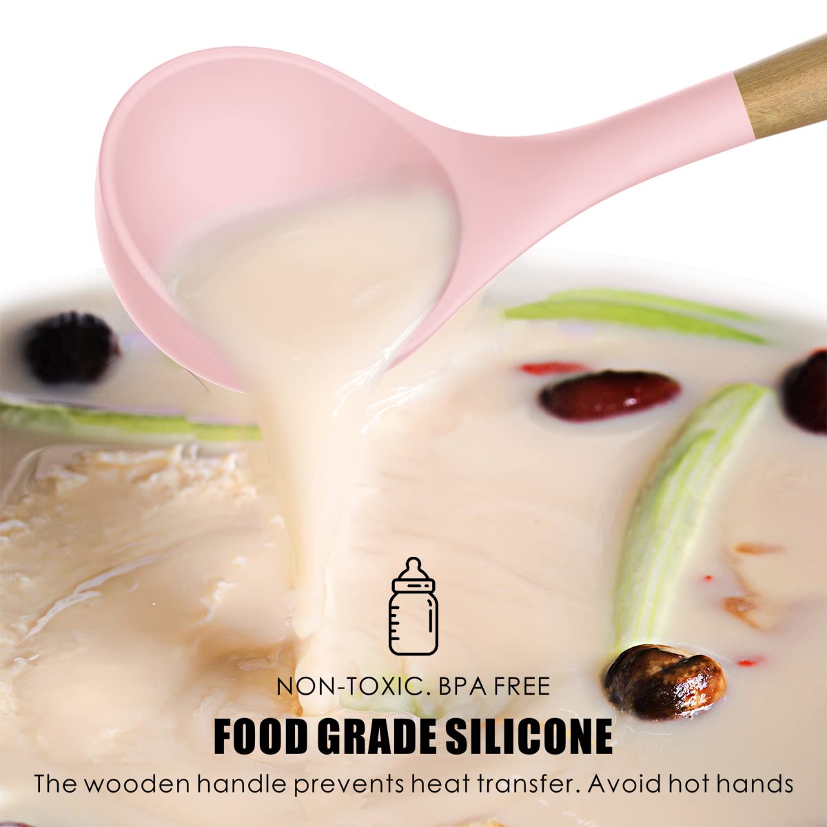 Oannao silicone whisk sturdy for mixing batters without clumps