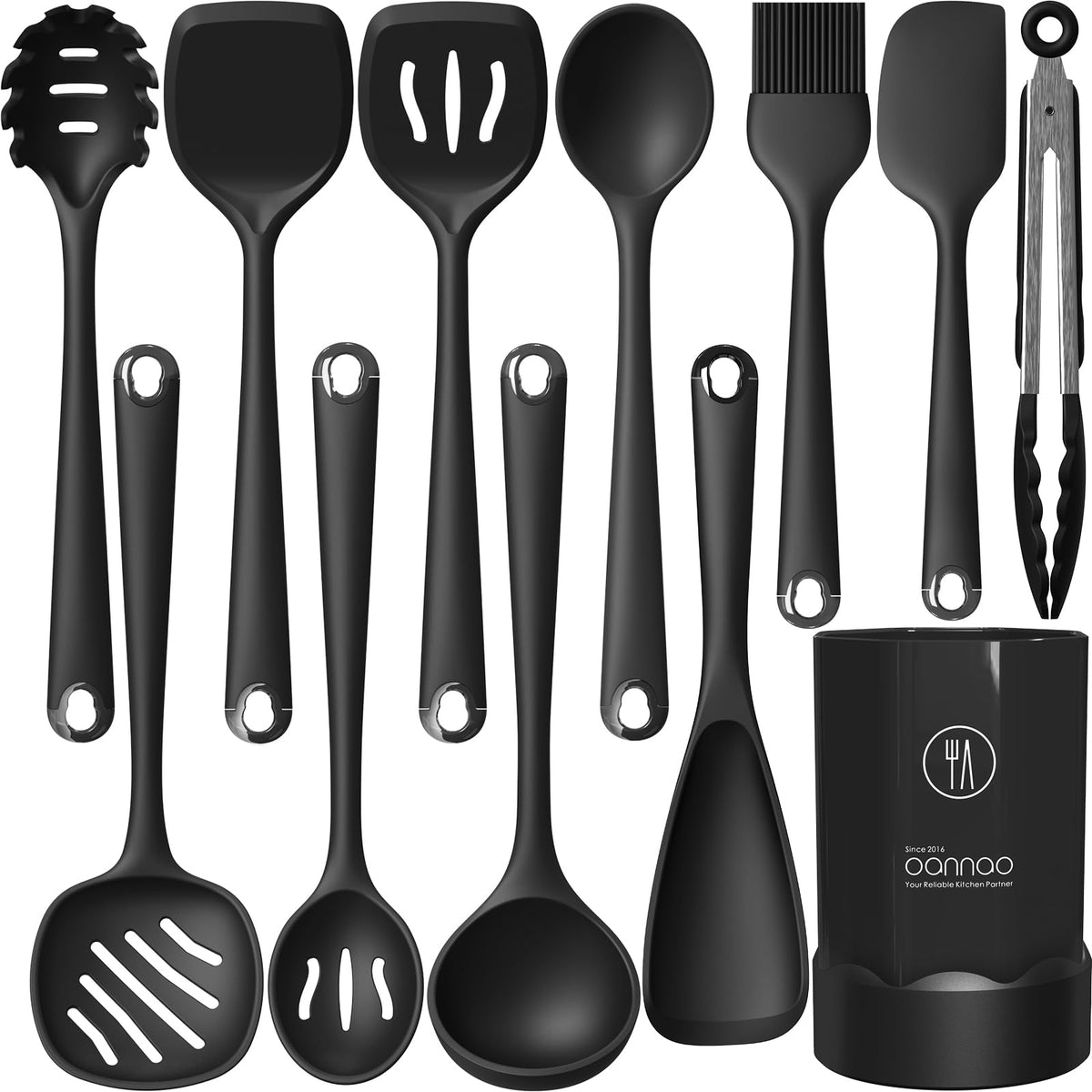 oannao silicone spatula for nonstick pans, durable heat resistance