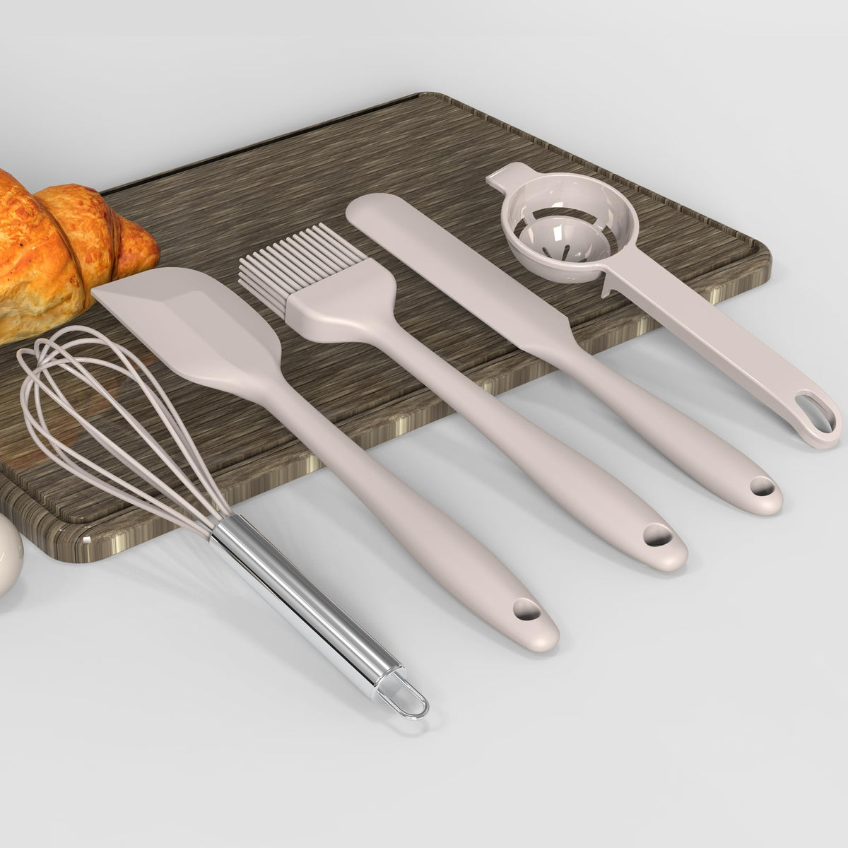 Oannao silicone slotted spoon for turning and draining