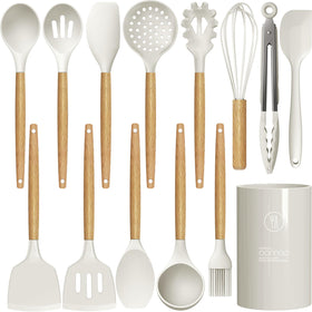 oannao cream white silicone spatula protects nonstick pans and aids precise stirring