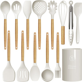 oannao silicone utensils heat-resistant spatula for high-heat cooking and non-stick protection.