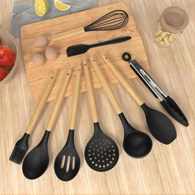 Oannao silicone utensils set mixer-batter spoon blends batters smoothly.