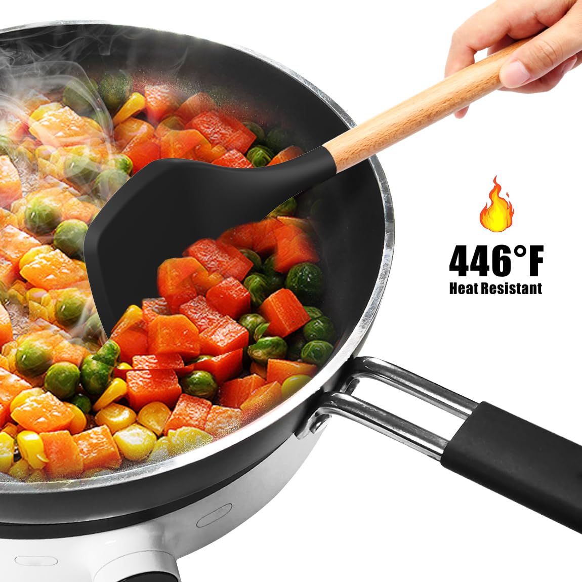 oannao reinforced-core utensils stay durable during heavy stirring