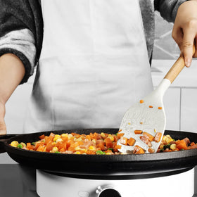 oannao silicone utensils slotted spoon convenient draining and serving.