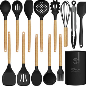 oannao silicone spatula head protects non-stick pans while stirring