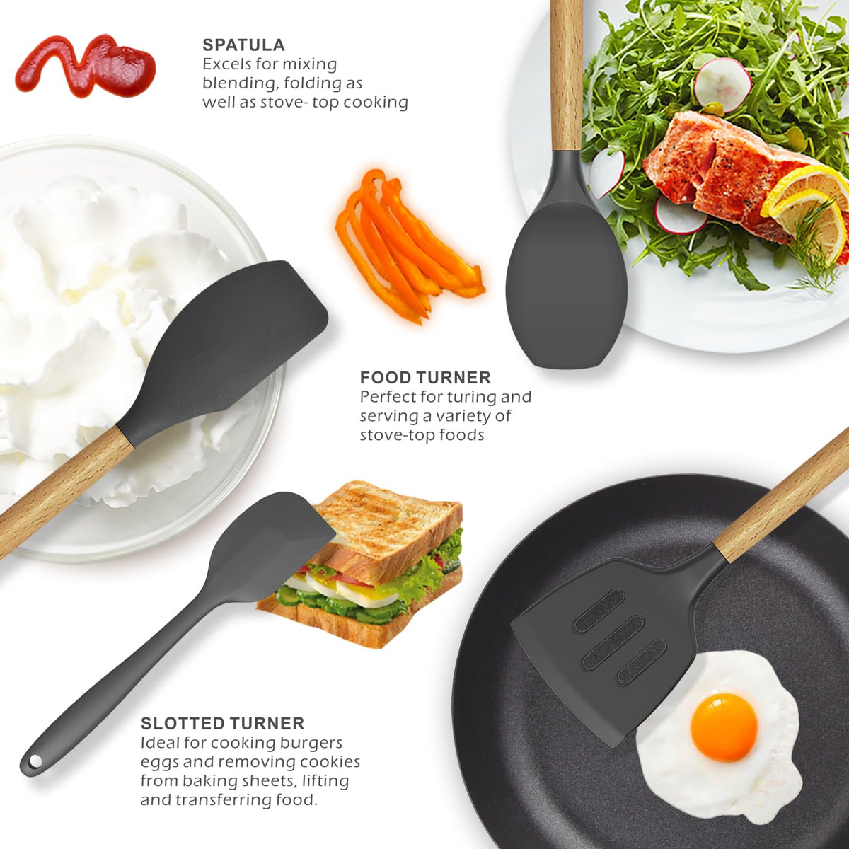 oannao silicone tongs lift hot foods without sticking