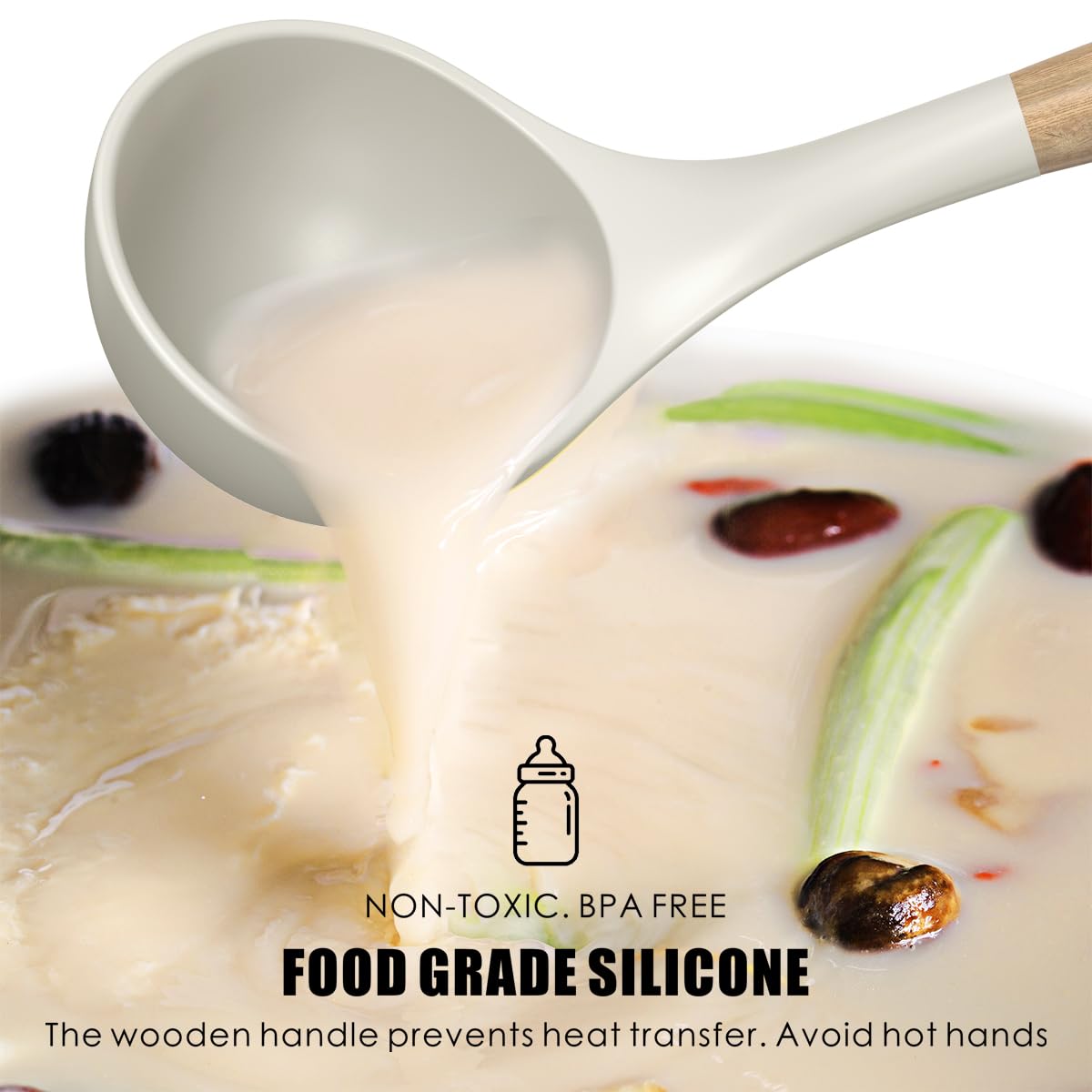 oannao silicone tongs with heat-resistant grip