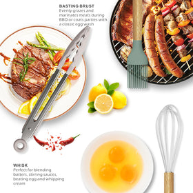 Oannao spatula head close-up shows flexible heat-resistant edge for flipping.