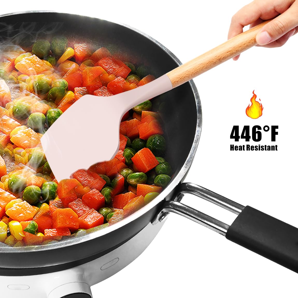 Oannao utensils endure high heat, supporting sizzling cooking sessions.