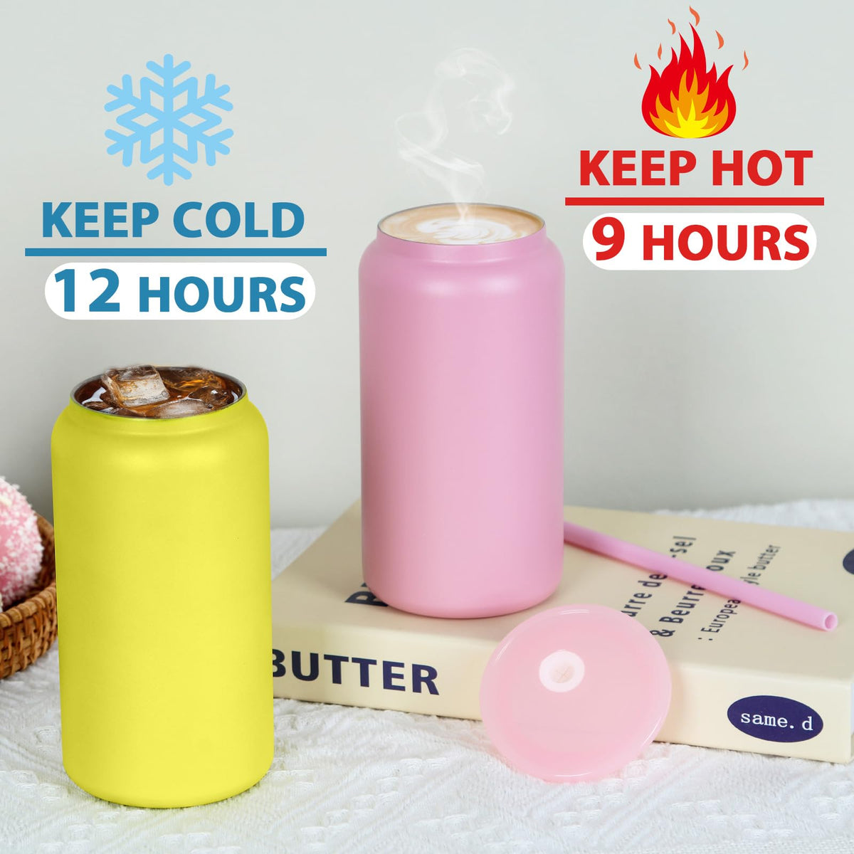 oaptuza double-wall insulated tumbler keeps drinks hot or cold longer