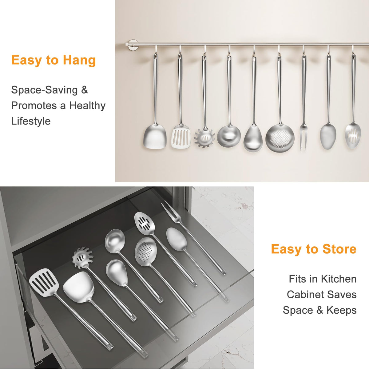 OARSE slotted spatula turner flips foods while draining excess fat.