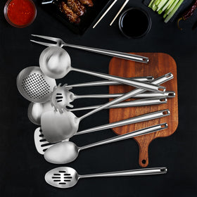 OARSE soup ladle provides smooth scooping for soups and stews.