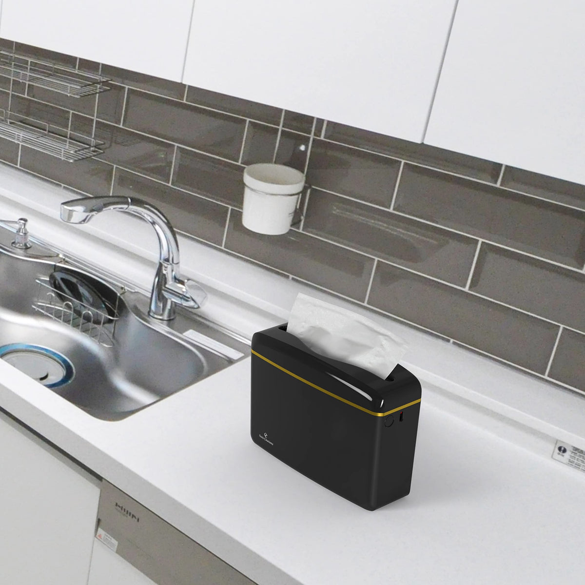 Oasis Creations in-use setup demonstrates single-sheet dispensing benefits