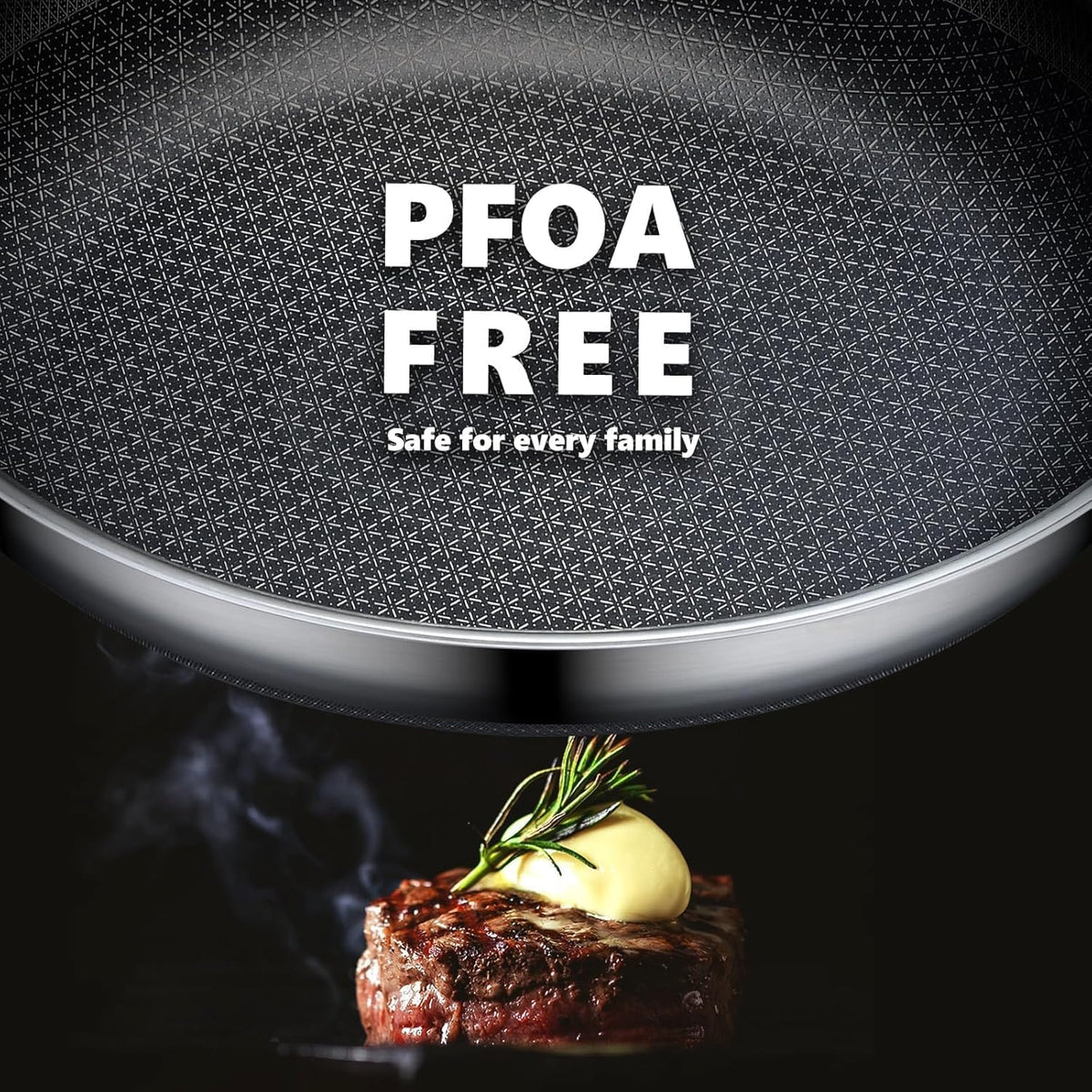 OATOFP 12-inch skillet with edge to edge nonstick for versatile cooking