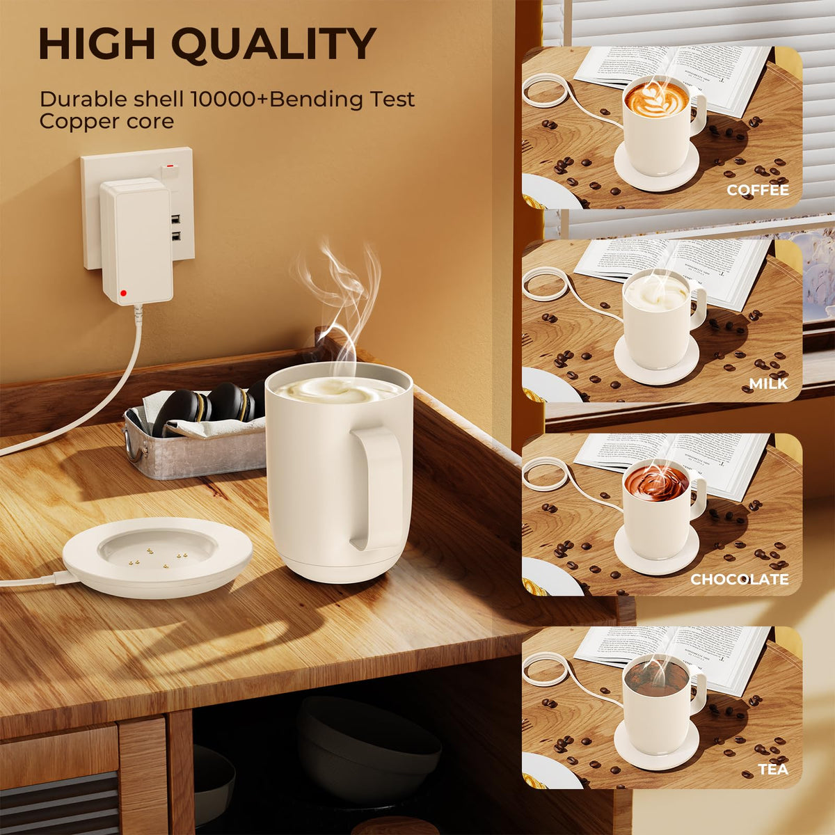OatXtorpor 1.8m cable length enables flexible desk setup