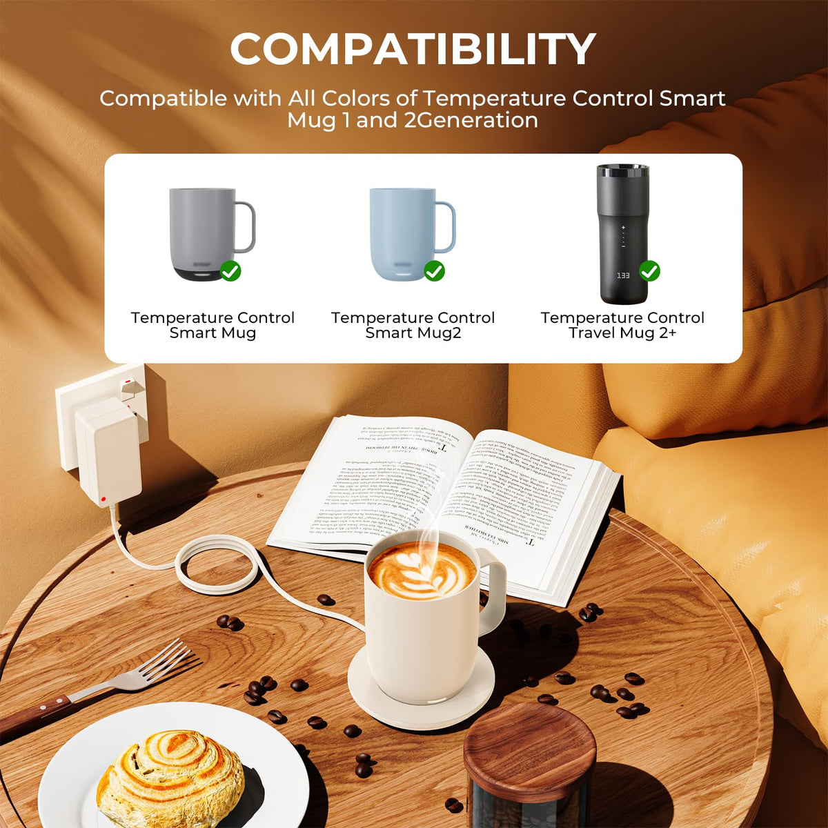 OatXtorpor charging coaster for Smart Mug 1 reliable power transfer