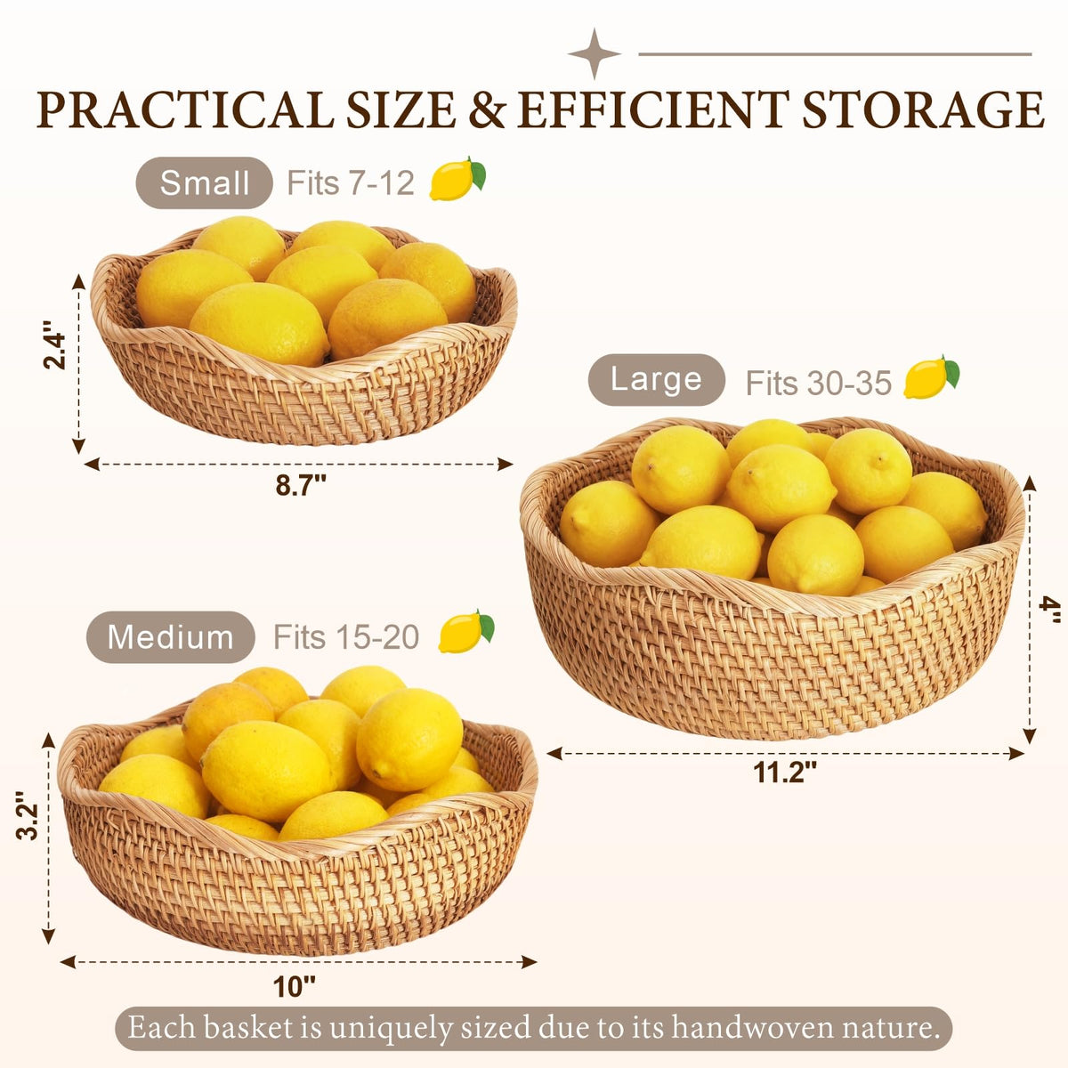Oavostd artisanal rattan basket ideal for serving snacks