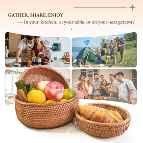 Oavostd natural fruit basket on a kitchen counter supports organized display.
